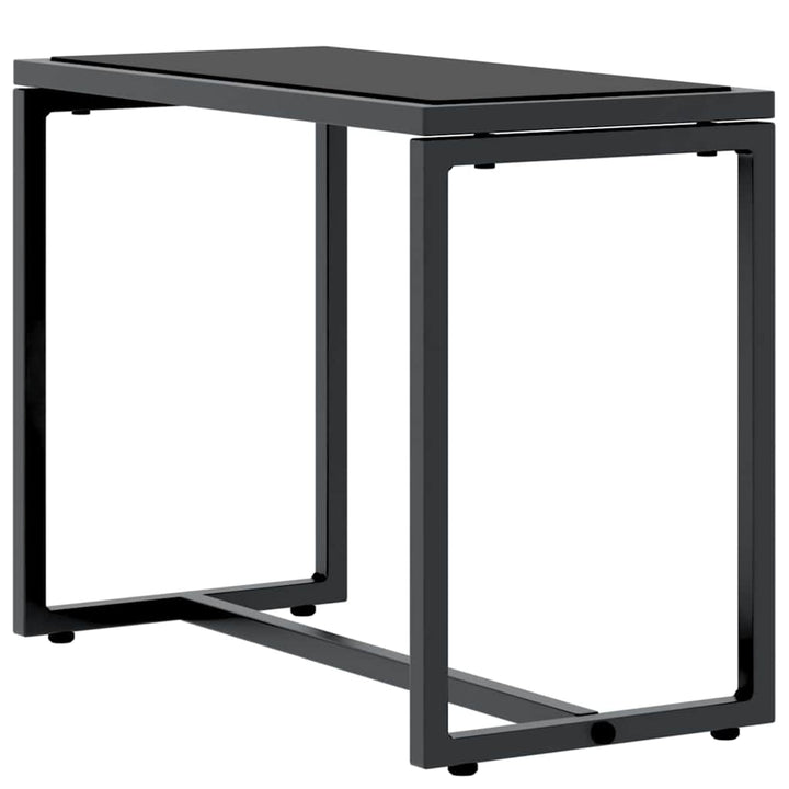 Solsenge med bord 3 pcs Sort og antracit 197 x 54 x 86 cm