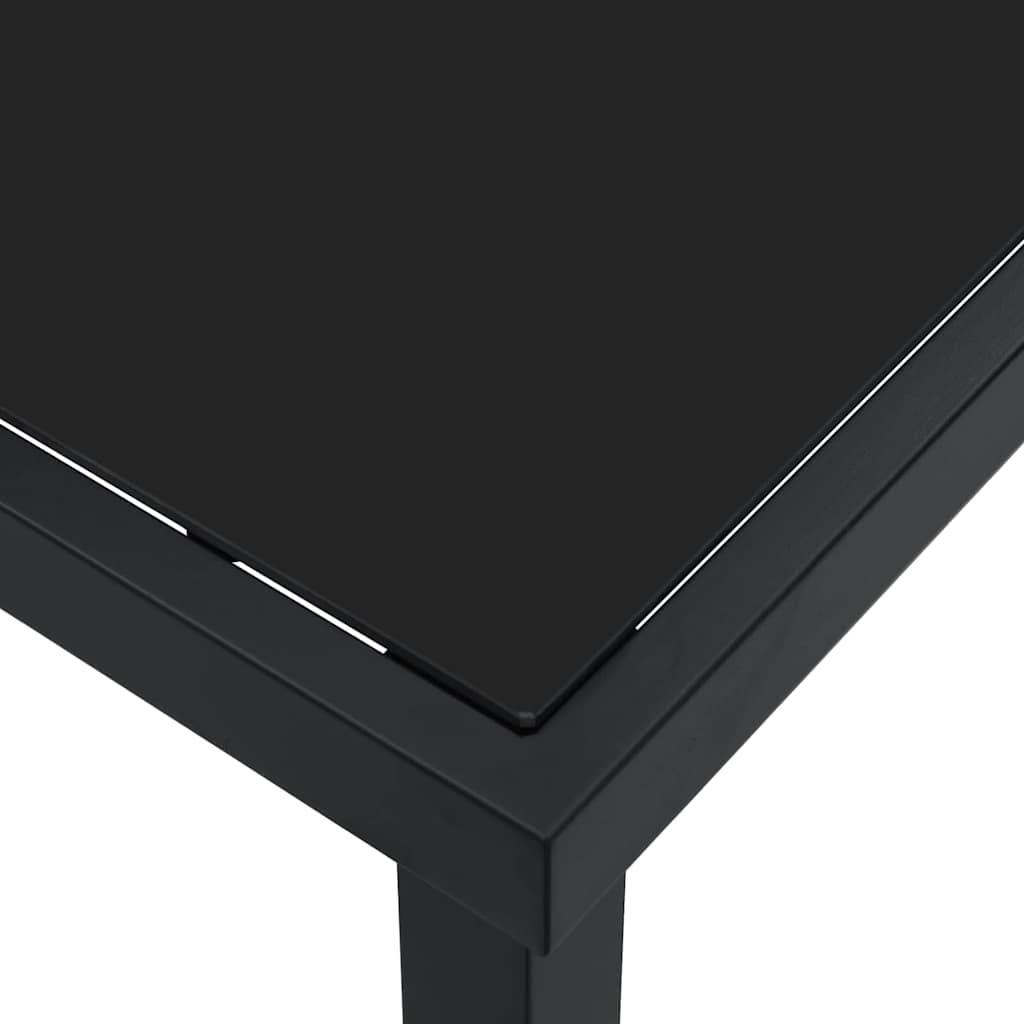 Havemøbel Bord Sort 140 x 80 x 73 cm Massivt teaktræ