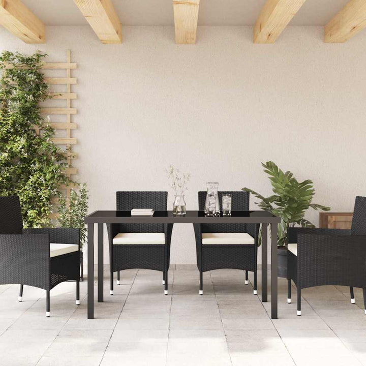 Havemøbel Bord Sort 140 x 80 x 73 cm Massivt teaktræ