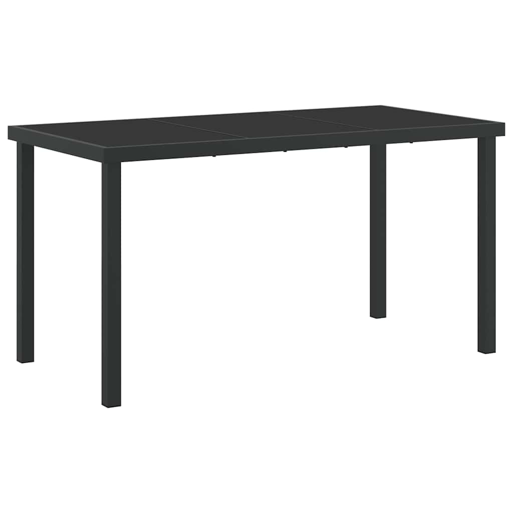 Havemøbel Bord Sort 140 x 80 x 73 cm Massivt teaktræ