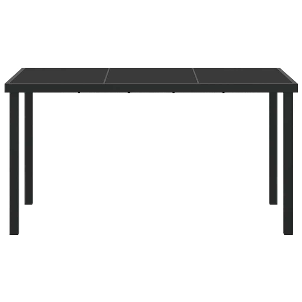 Havemøbel Bord Sort 140 x 80 x 73 cm Massivt teaktræ