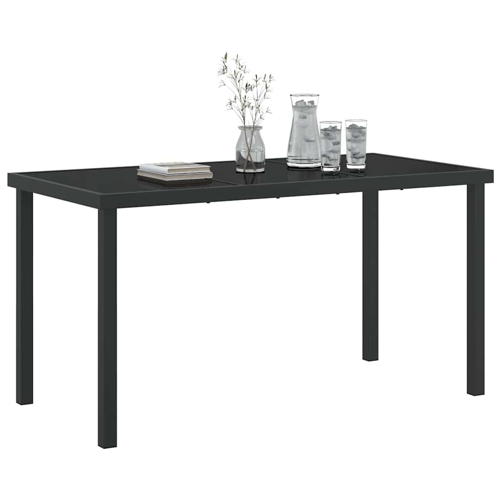 Havemøbel Bord Sort 140 x 80 x 73 cm Massivt teaktræ