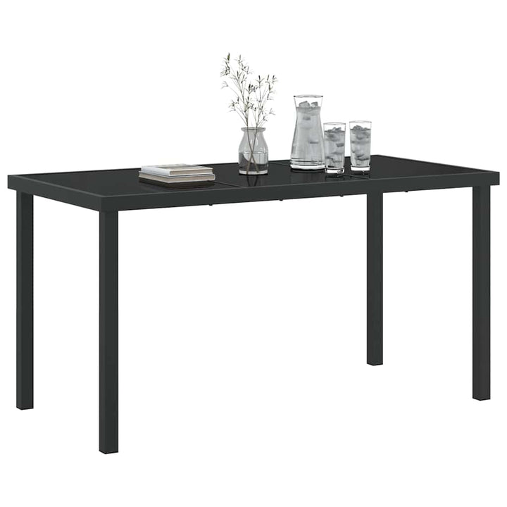 Havemøbel Bord Sort 140 x 80 x 73 cm Massivt teaktræ