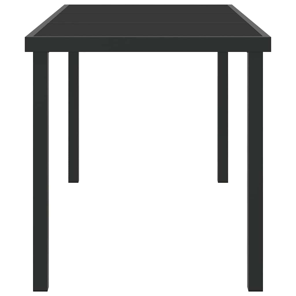 Havemøbel Bord Sort 140 x 80 x 73 cm Massivt teaktræ