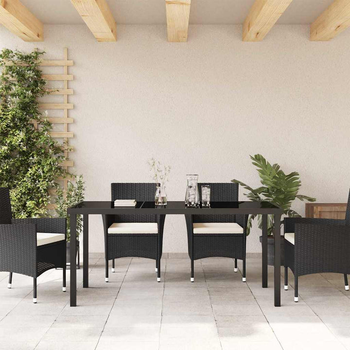 Havemøbel Bord Sort 160 x 80 x 73 cm Massivt teaktræ