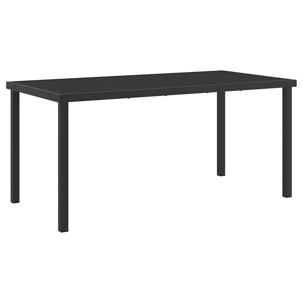 Havemøbel Bord Sort 160 x 80 x 73 cm Massivt teaktræ