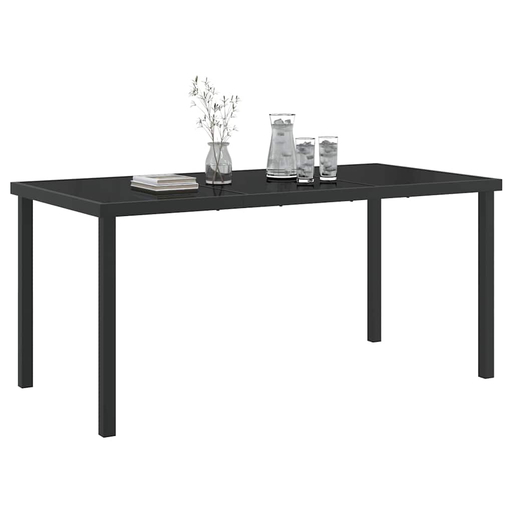 Havemøbel Bord Sort 160 x 80 x 73 cm Massivt teaktræ