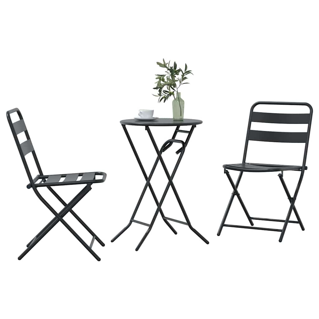 Bistrosæt 3 pcs Antracit Stål