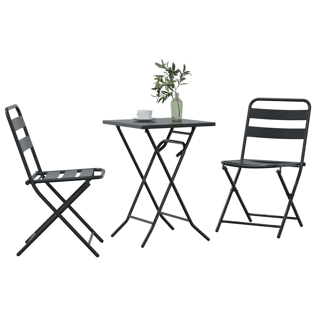 Bistrosæt 3 pcs Antracit Stål