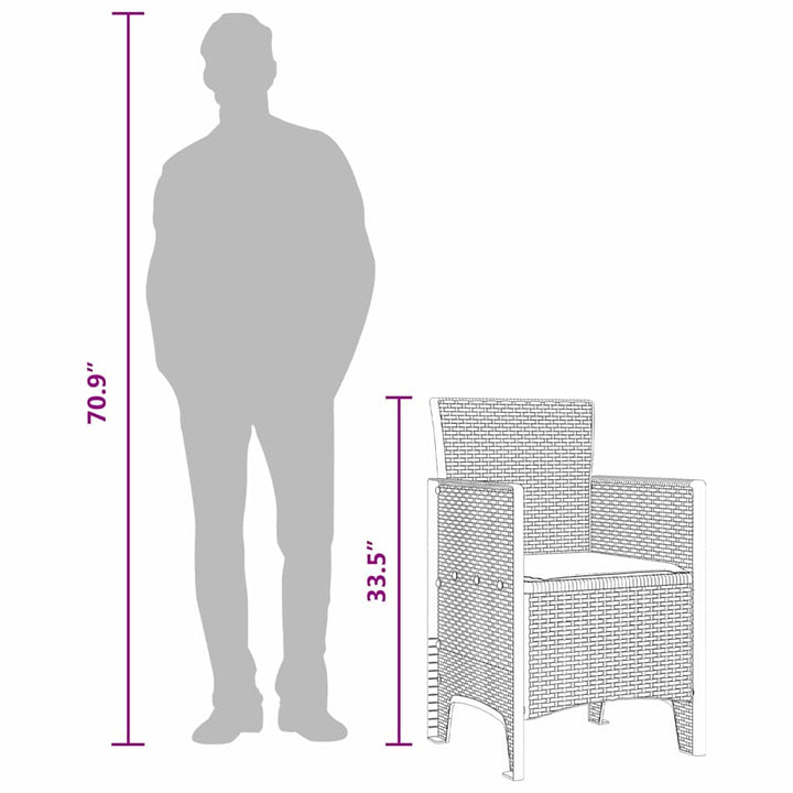 Have Stol 4 pcs Antracit 53 x 49 x 85 cm PP