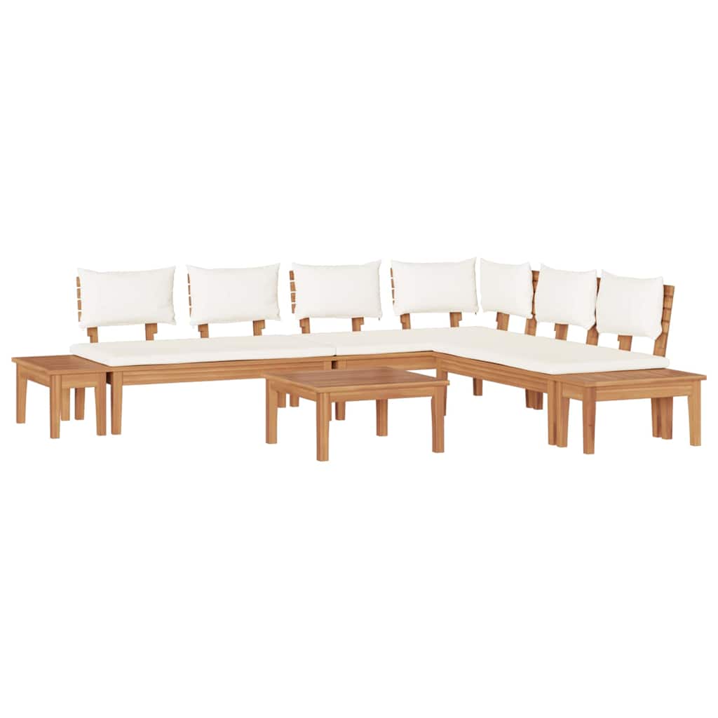 Have Bænk Sæt med pude med opbevaring 4 pcs Brun og Creme