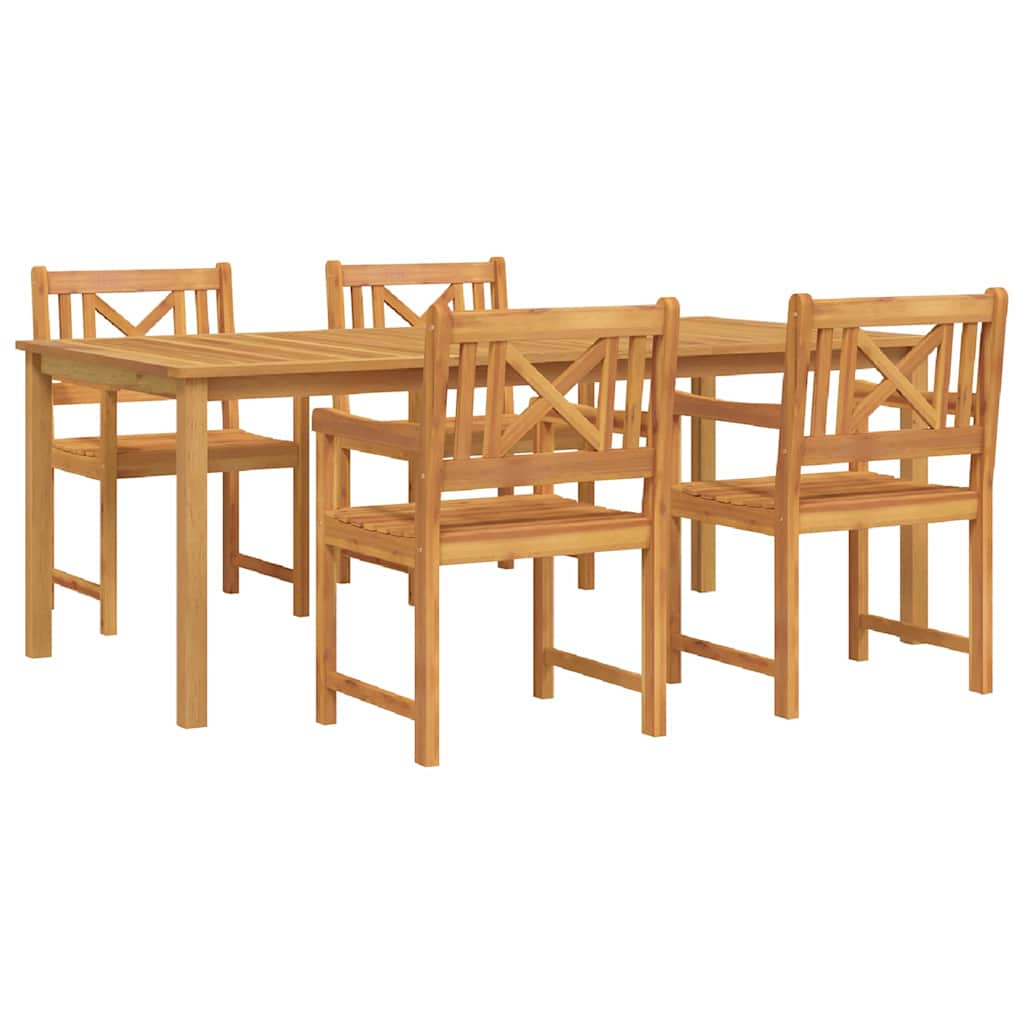 Have Spisebordssæt 5 pcs Brun Massivt akacietræ