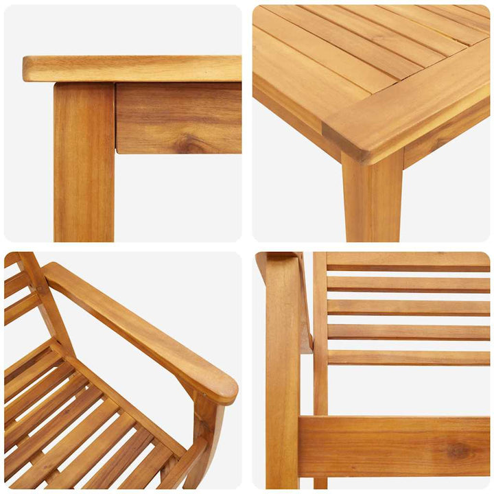 Have Spisebordssæt 9 pcs Brun Massivt akacietræ