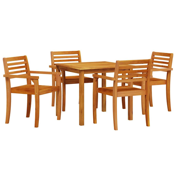 Have Spisebordssæt 5 pcs Brun Massivt akacietræ