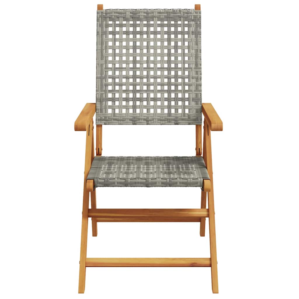 Have Spisebordssæt 5 pcs Grå Massiv akacietræ og poly rattan