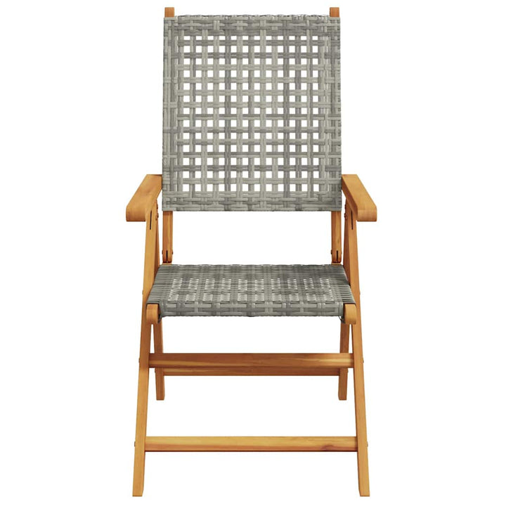 Have Spisebordssæt 5 pcs Grå Massiv akacietræ og poly rattan