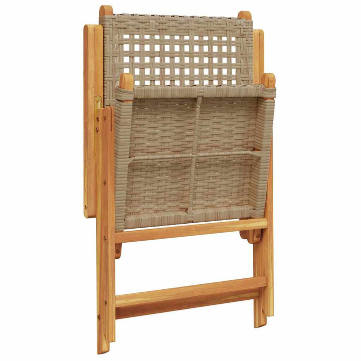 Have Spisebordssæt 5 pcs Beige Massiv akacietræ og poly rattan