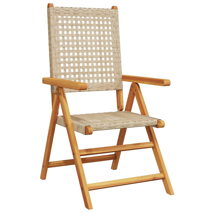 Have Spisebordssæt 7 pcs Beige Massiv akacietræ og poly rattan