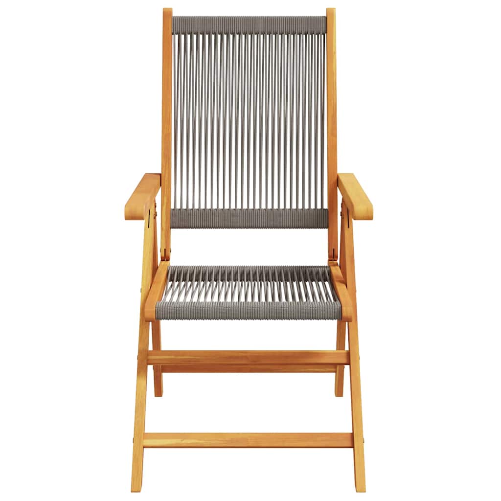 Have Spisebordssæt 5 pcs Grå Massiv akacietræ og poly rattan
