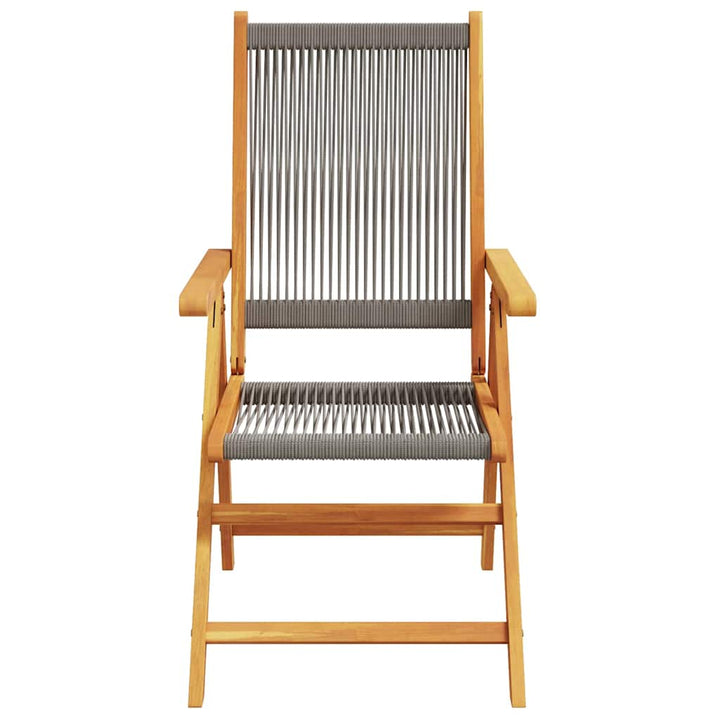 Have Spisebordssæt 5 pcs Grå Massiv akacietræ og poly rattan