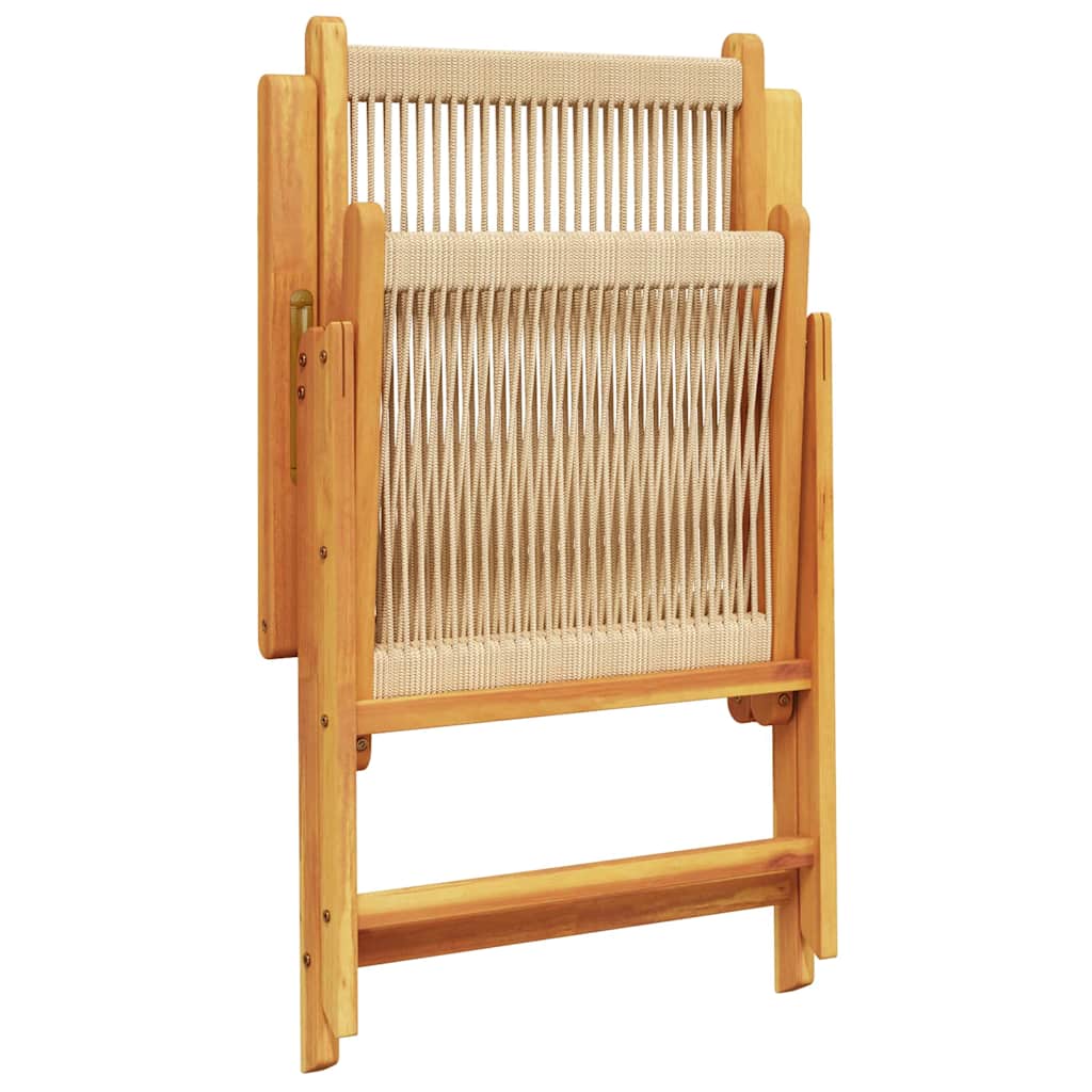 Have Spisebordssæt 5 pcs Beige Massiv akacietræ og poly rattan