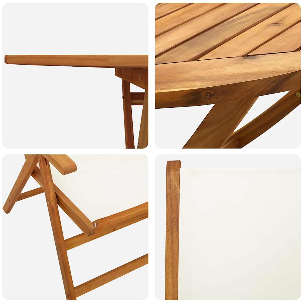 Have Spisebordssæt 7 pcs Cremehvid Massivt akacietræ