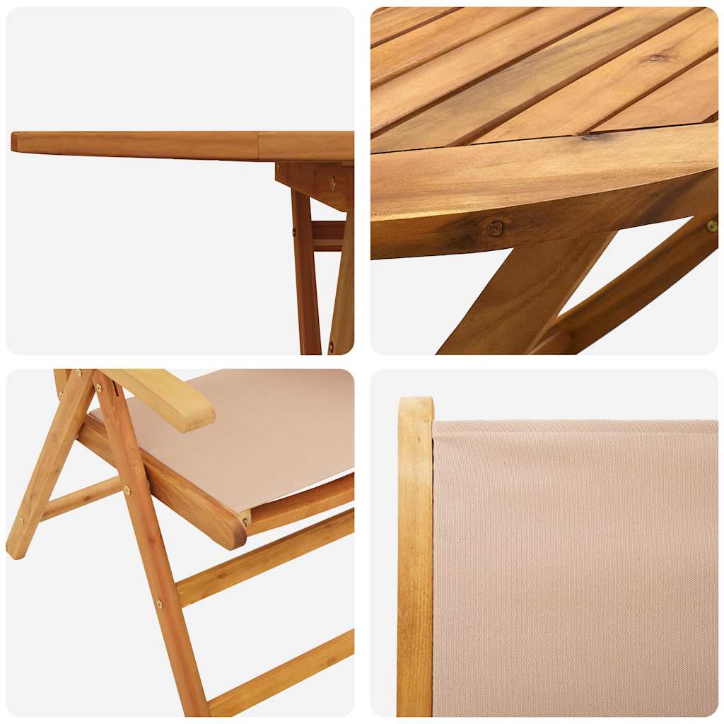 Have Spisebordssæt 7 pcs Gråbrun Massivt akacietræ