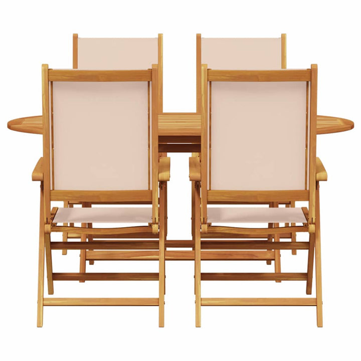 Have Spisebordssæt 5 pcs Beige Massivt akacietræ