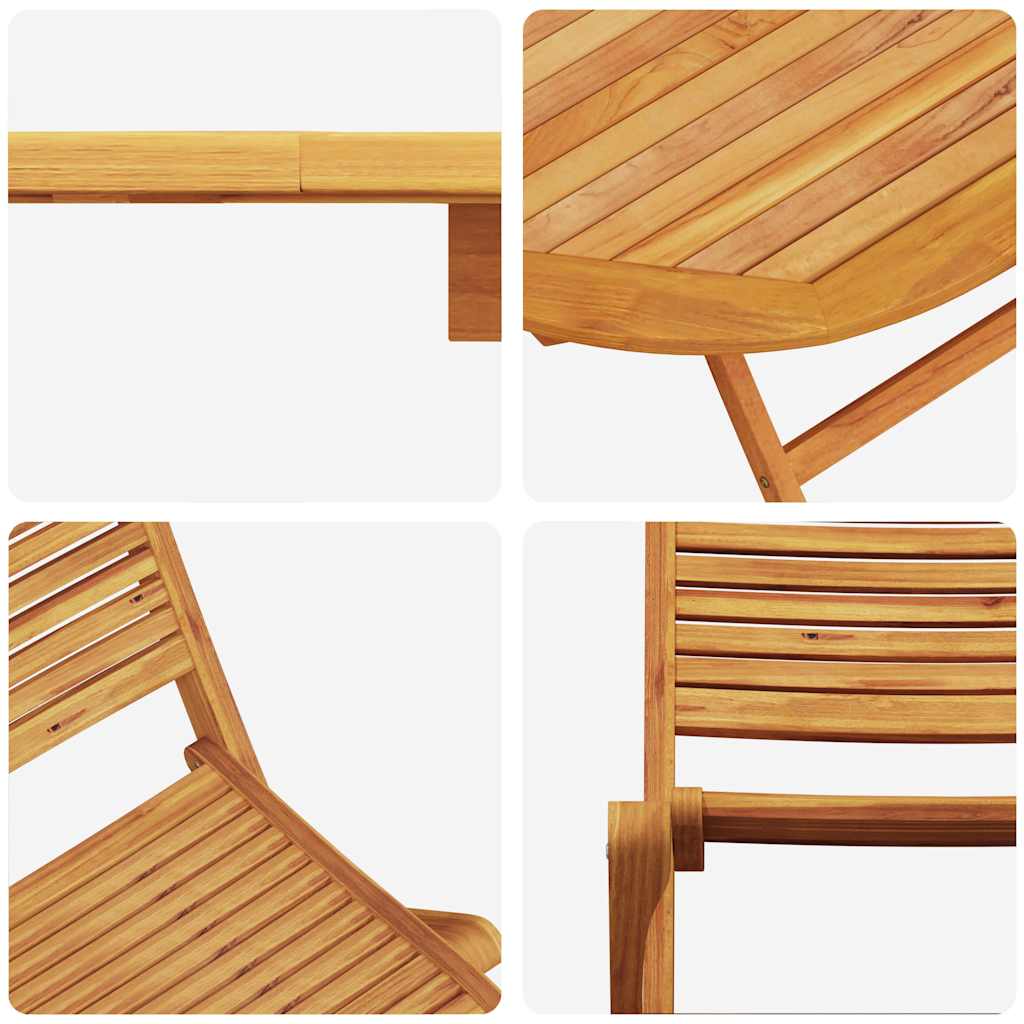 Have Spisebordssæt 9 pcs Brun Massivt akacietræ