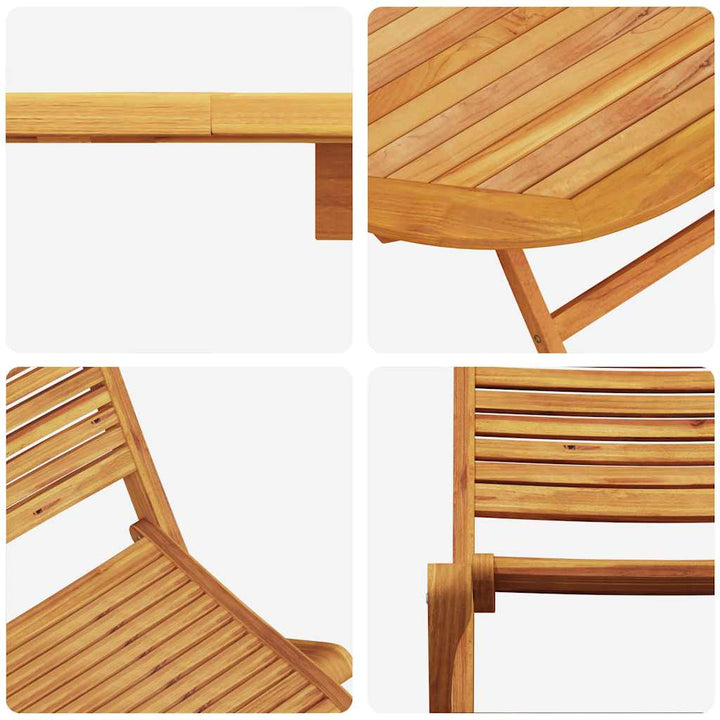 Have Spisebordssæt 9 pcs Brun Massivt akacietræ