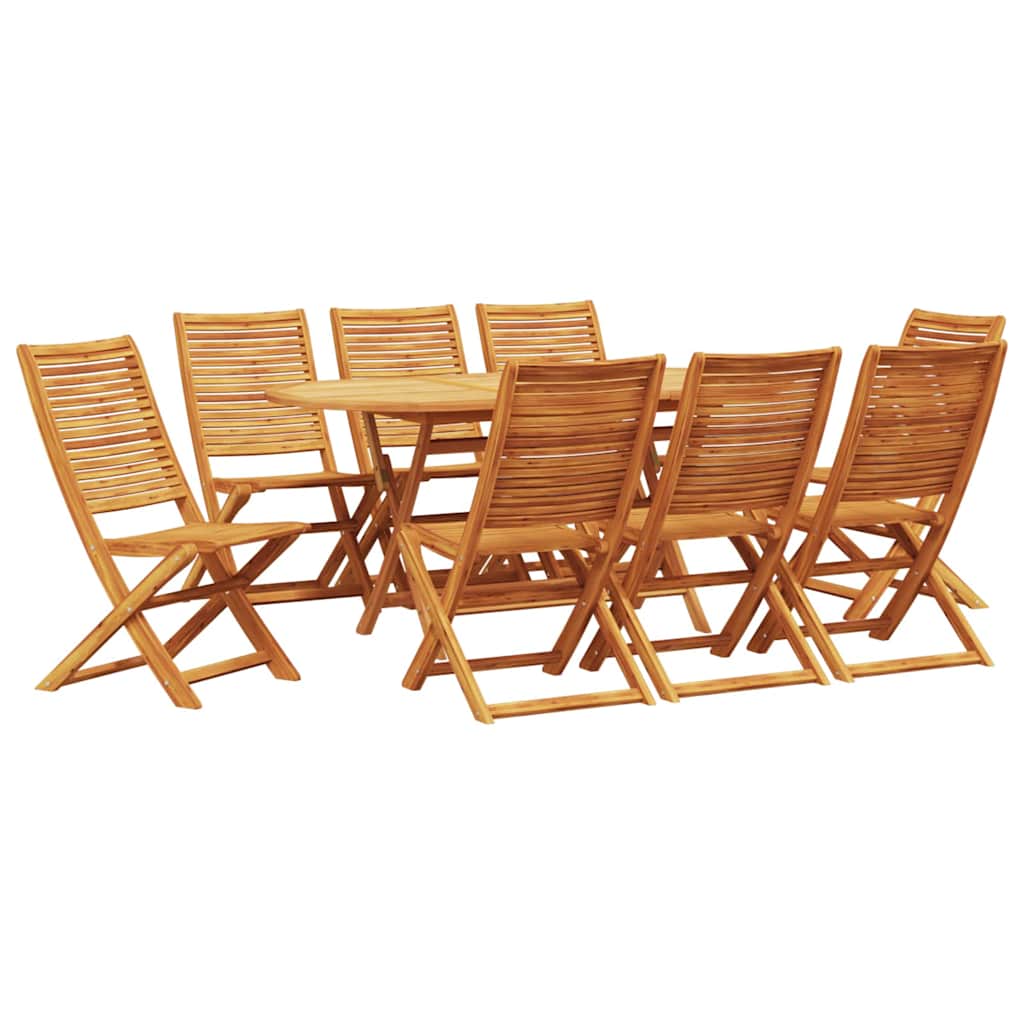 Have Spisebordssæt 9 pcs Brun Massivt akacietræ