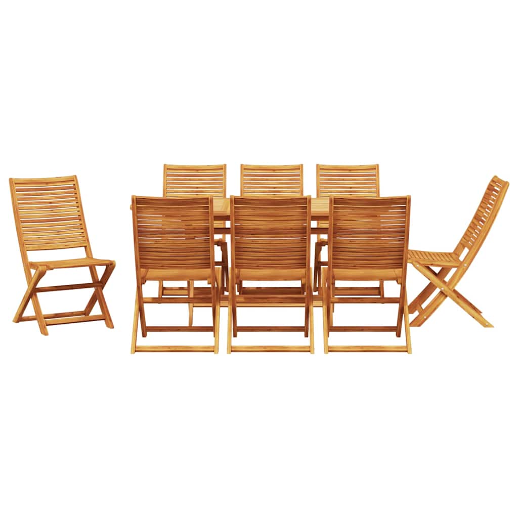 Have Spisebordssæt 9 pcs Brun Massivt akacietræ