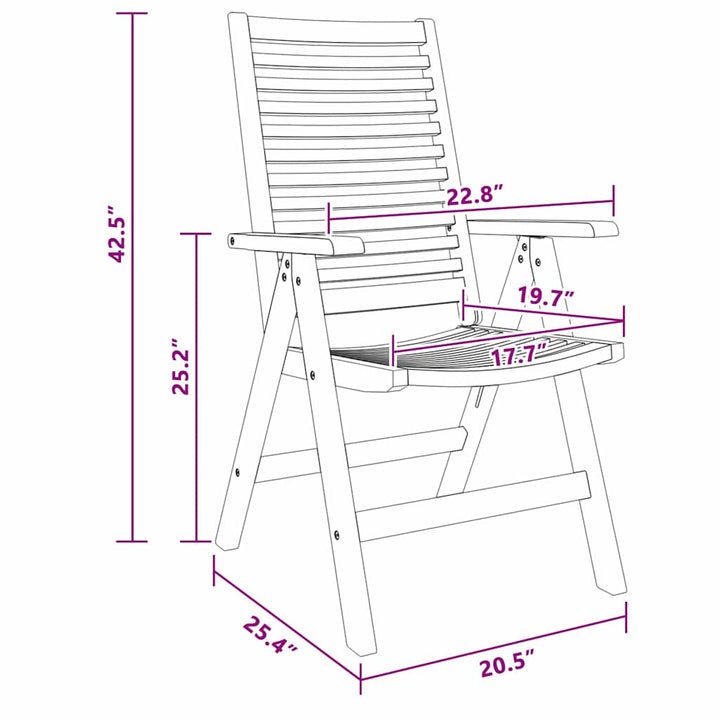 Have Stol 8 pcs Brun 52 x 64.5 x 108 cm Massivt teaktræ