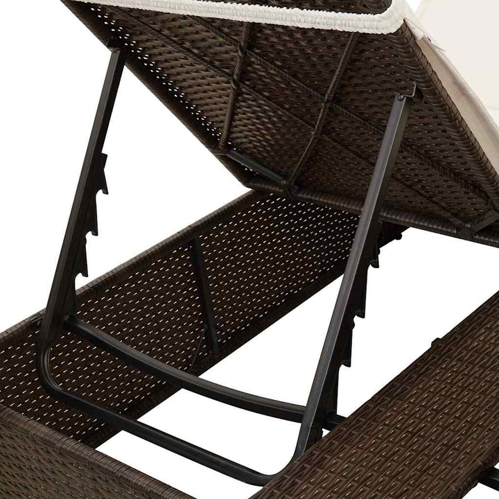 Dobbelt Solseng med Tag Brun 205 x 129 x 200 cm PE rattan