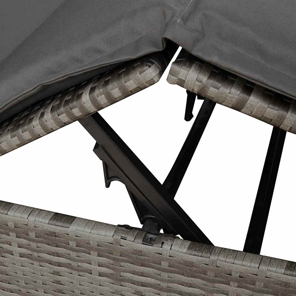 Dobbelt Solseng med Tag Grå 205 x 129 x 200 cm PE rattan