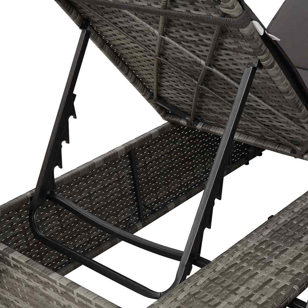 Dobbelt Solseng med Tag Grå 205 x 129 x 200 cm PE rattan