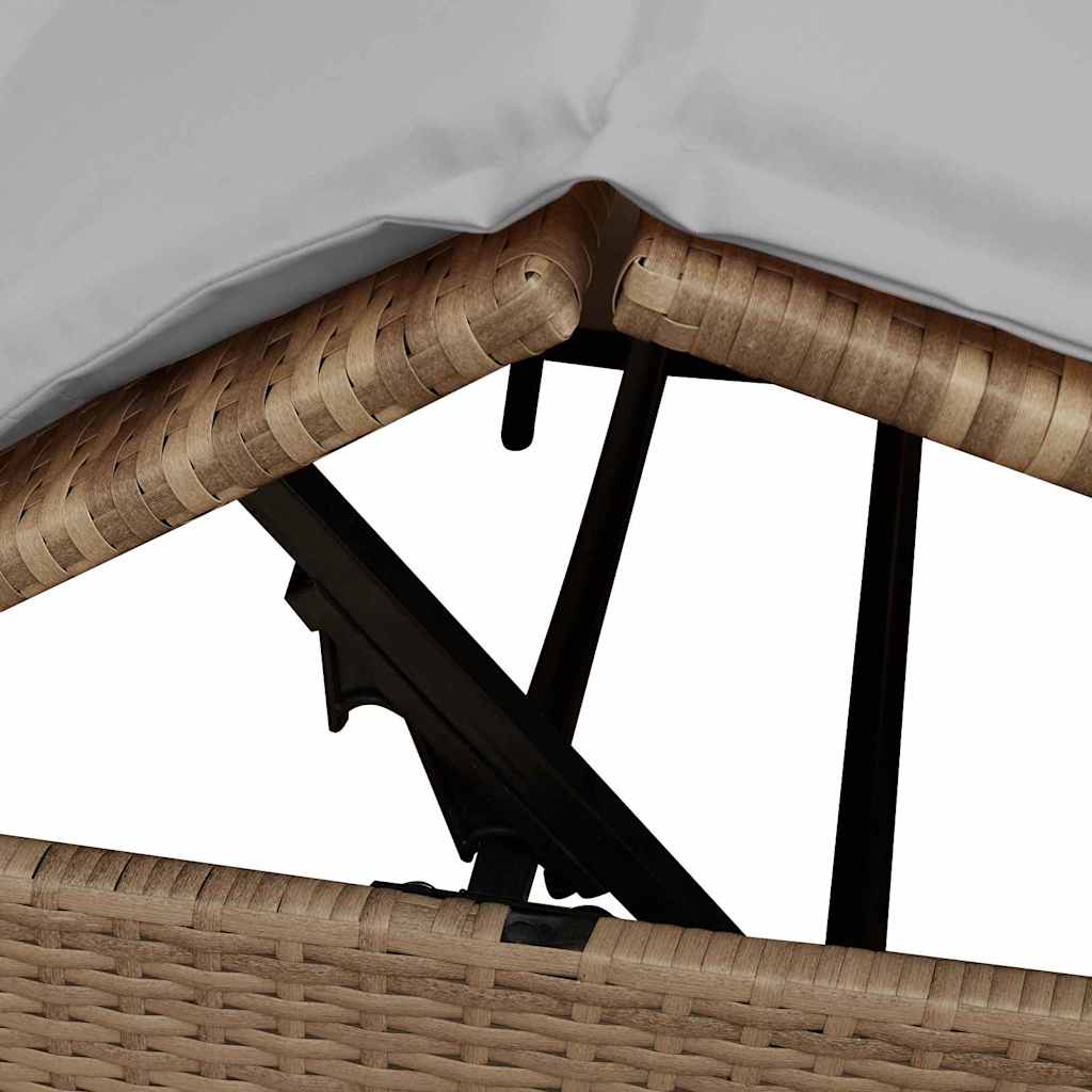 Dobbelt Solseng med Tag Beige 205 x 129 x 200 cm PE rattan