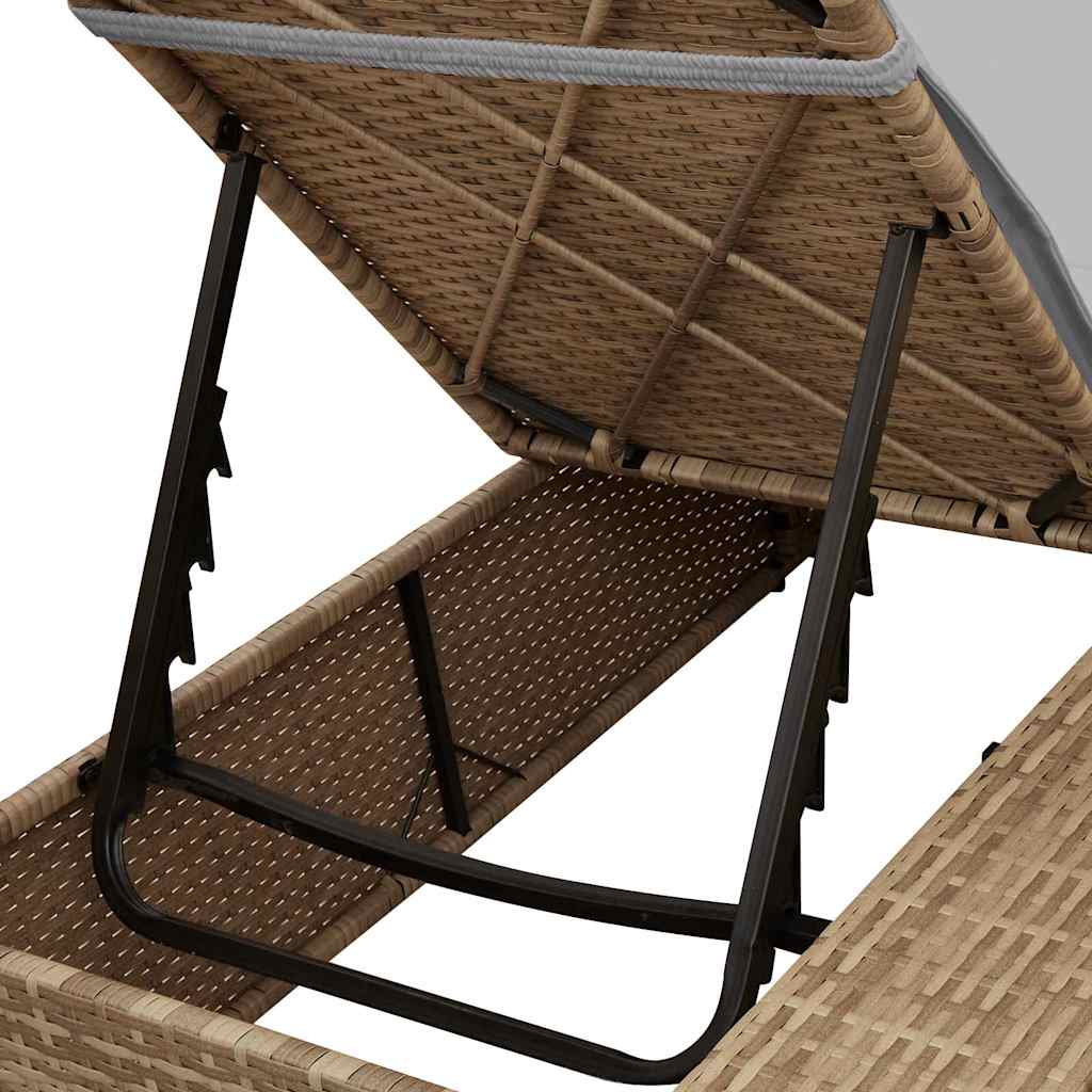Dobbelt Solseng med Tag Beige 205 x 129 x 200 cm PE rattan