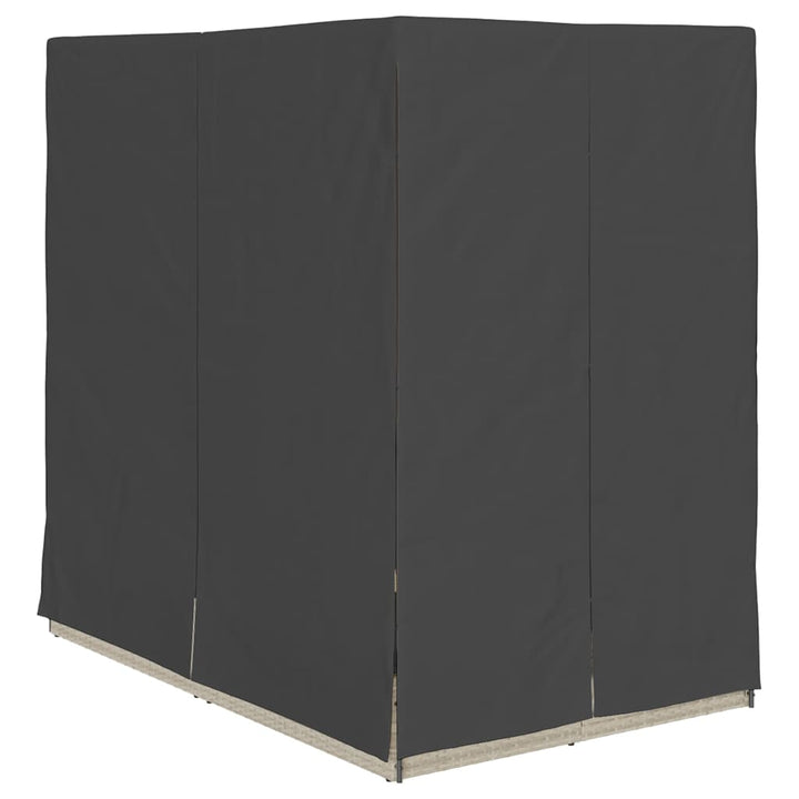 Dobbelt Solseng med Tag Lysegrå 205 x 129 x 200 cm PE rattan
