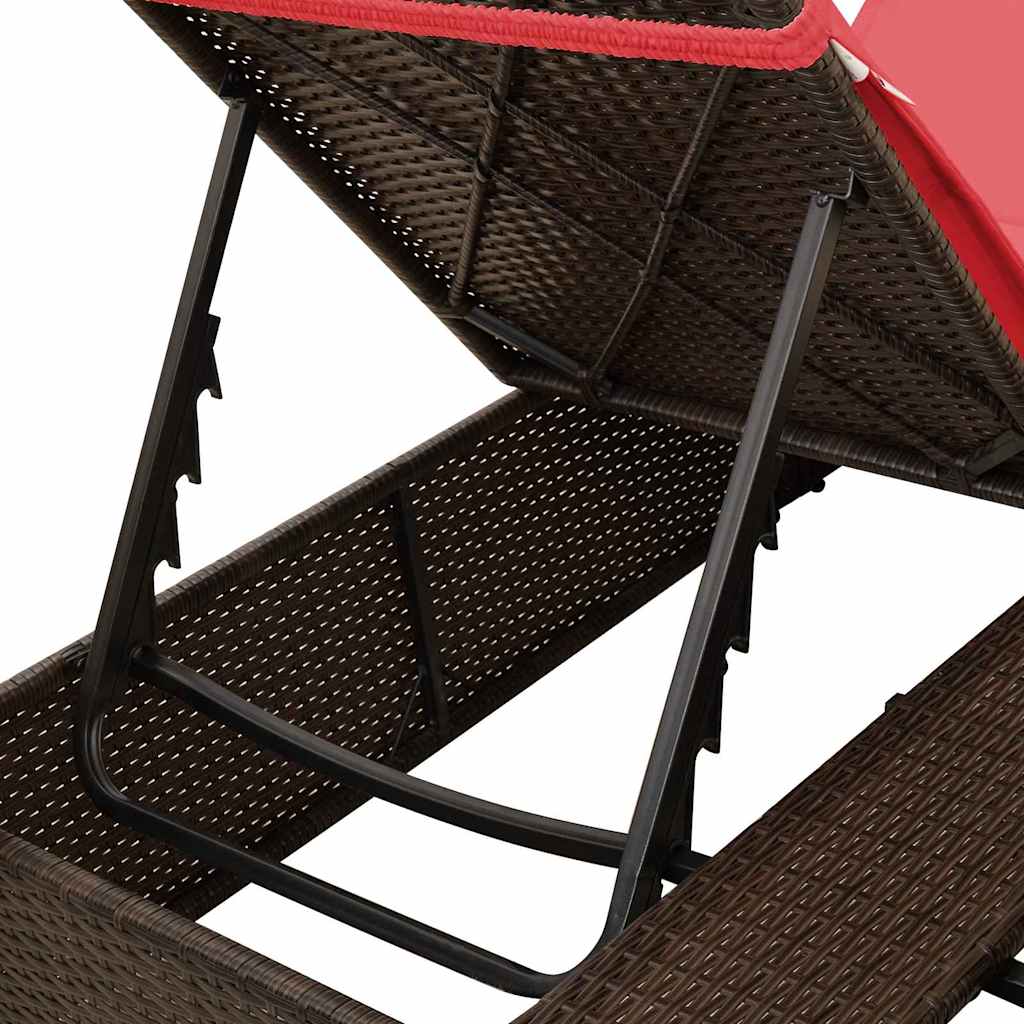 Dobbelt Solseng med Tag Brun 205 x 129 x 200 cm PE rattan