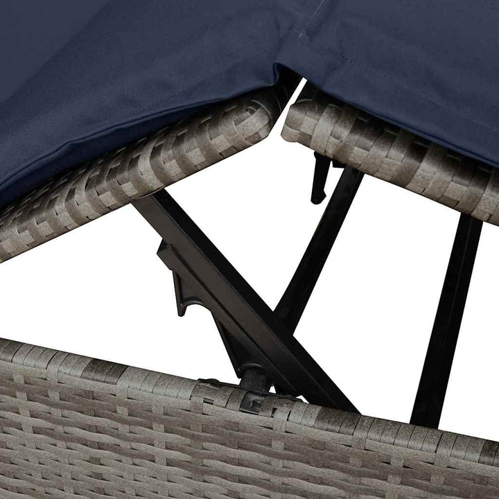 Dobbelt Solseng med Tag Grå 205 x 129 x 200 cm PE rattan
