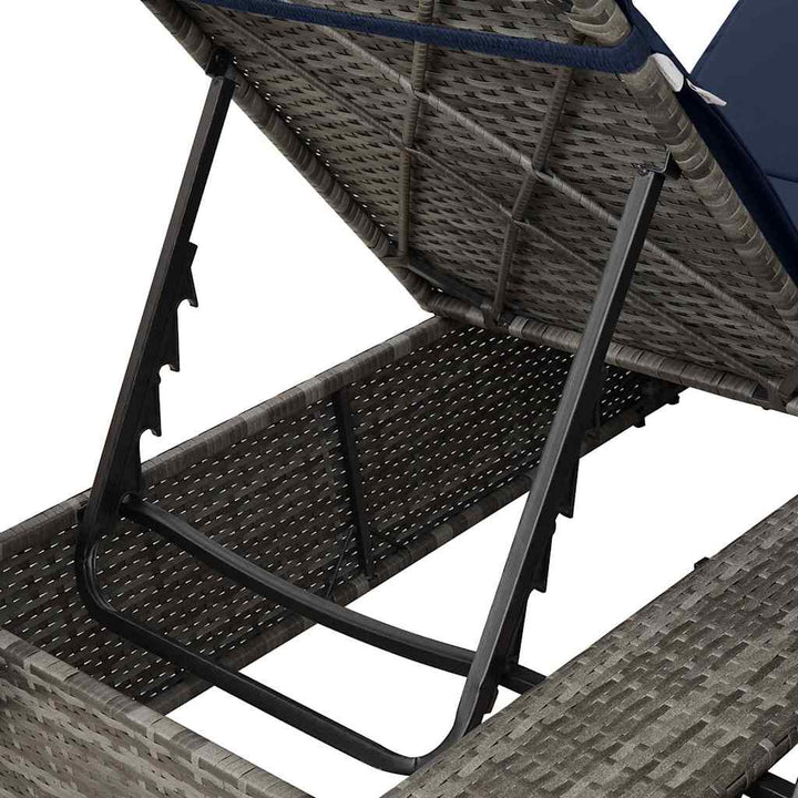 Dobbelt Solseng med Tag Grå 205 x 129 x 200 cm PE rattan