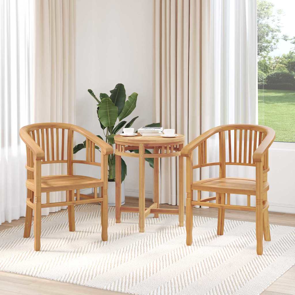 Havestole 2 pcs Brun 63 x 58 x 89 cm Massivt teaktræ