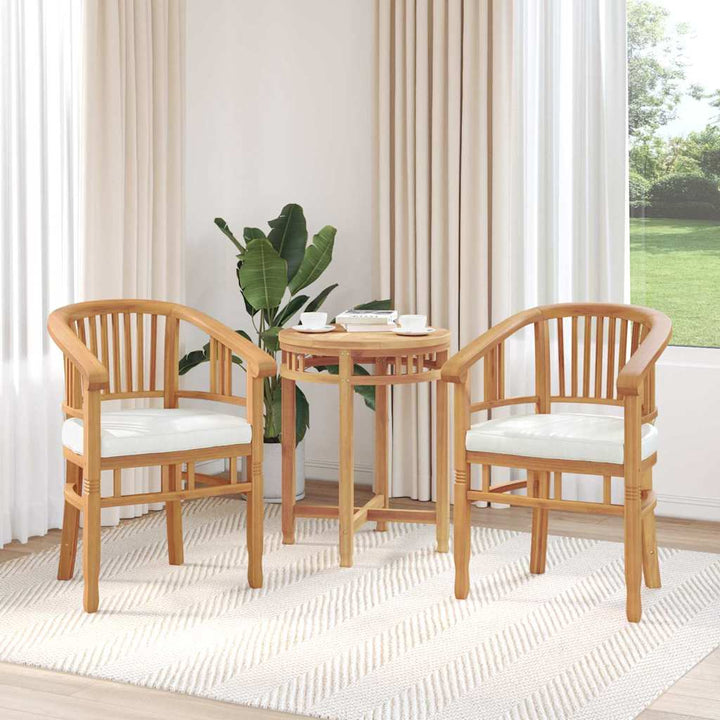 Havestole 2 pcs Brun 63 x 58 x 89 cm Massivt teaktræ