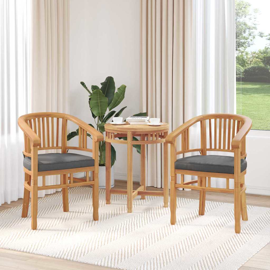 Havestole 2 pcs Brun 63 x 58 x 89 cm Massivt teaktræ