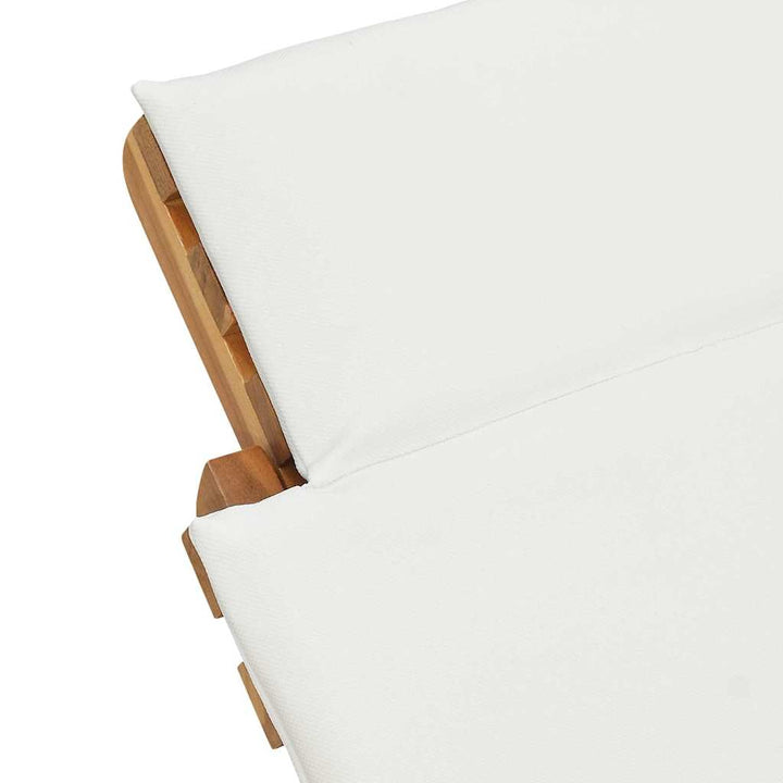 Solstol med pude Cremehvid 188 x 55 x 59 cm Massivt teaktræ
