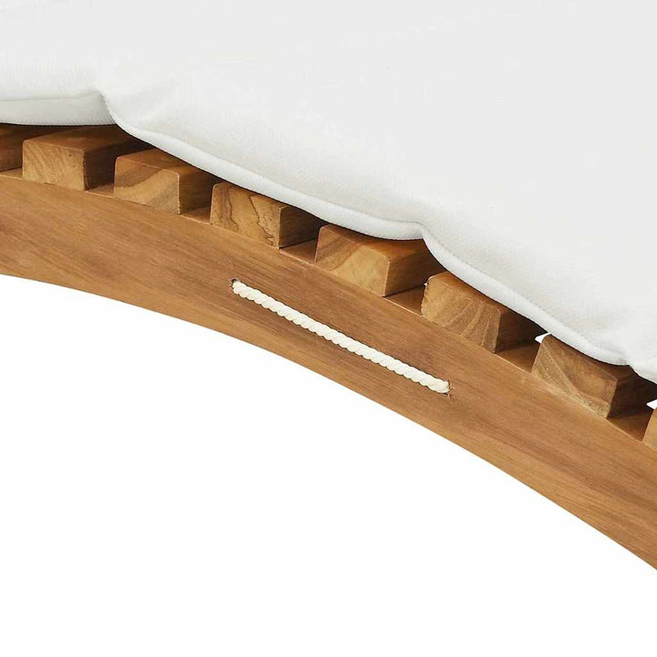Solstol med pude Cremehvid 188 x 55 x 59 cm Massivt teaktræ