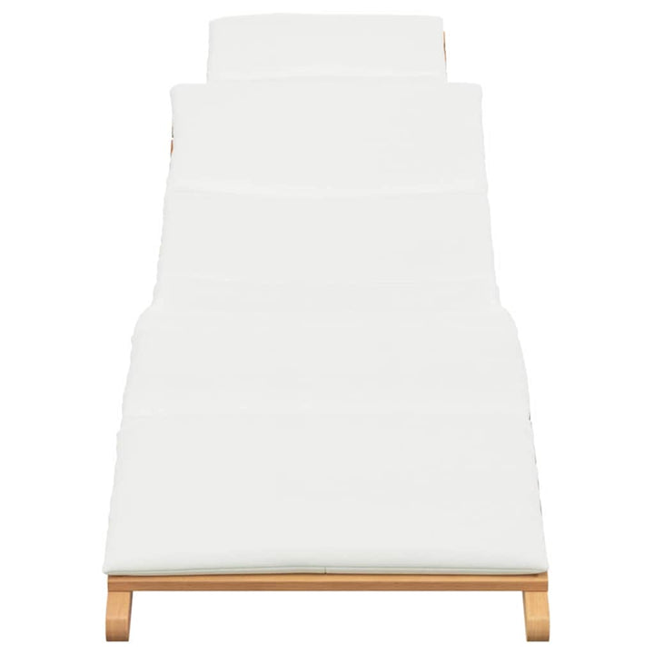 Solstol med pude Cremehvid 188 x 55 x 59 cm Massivt teaktræ