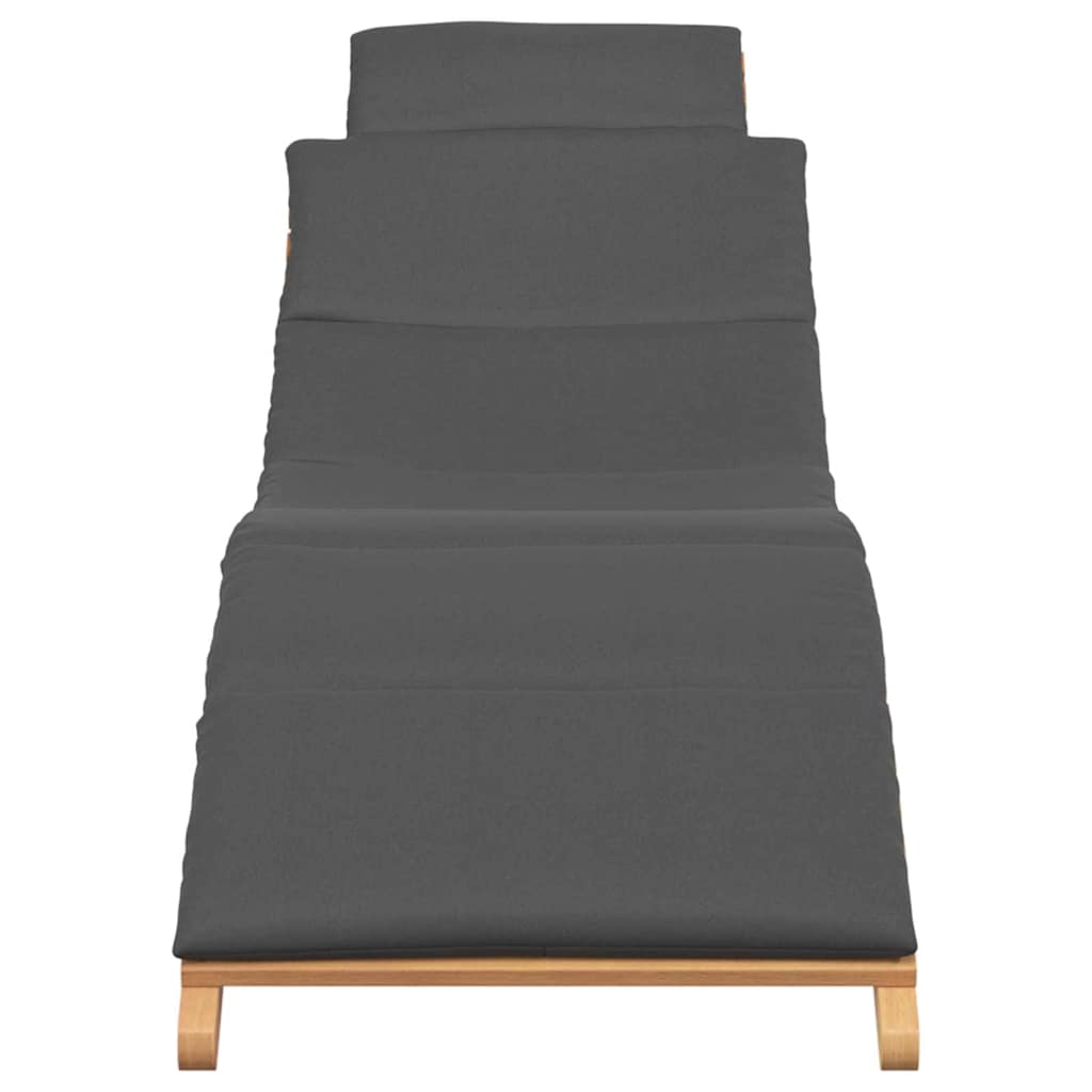 Solstol med pude Mørkegrå 188 x 55 x 59 cm Massivt teaktræ