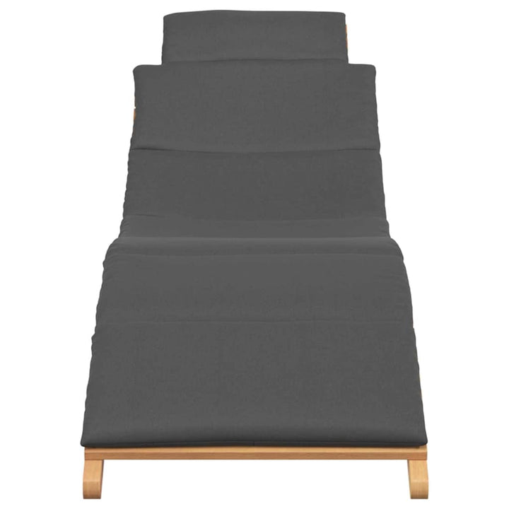 Solstol med pude Mørkegrå 188 x 55 x 59 cm Massivt teaktræ